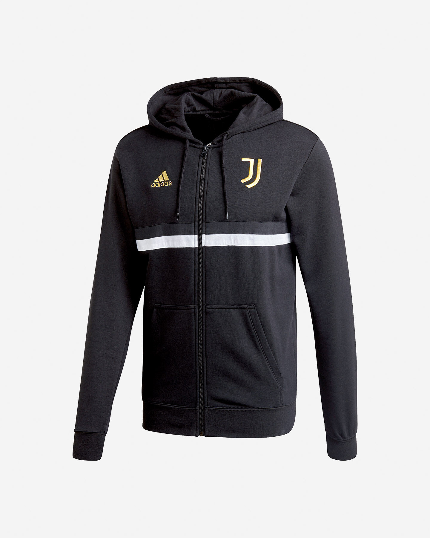 Abbigliamento Calcio Adidas Juventus 3 Stripes Full Zip Hoodie M FR4234 |  Cisalfa Sport