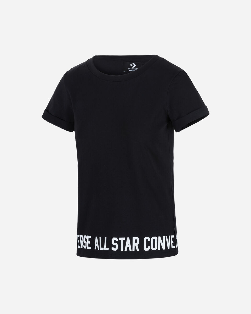  T-Shirt CONVERSE LOGO ROLL UP W S5181172|001|L scatto 0