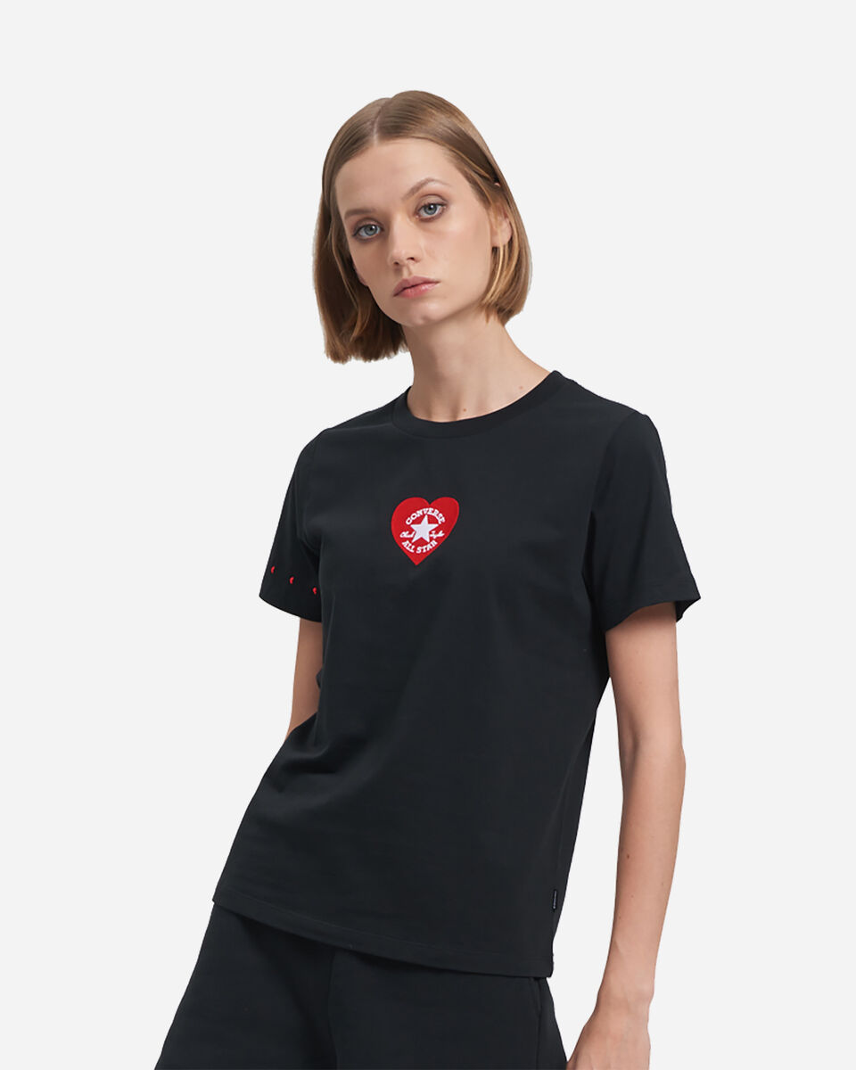  T-Shirt CONVERSE REGULAR HEART LOVE W S5410607|001|XS scatto 0
