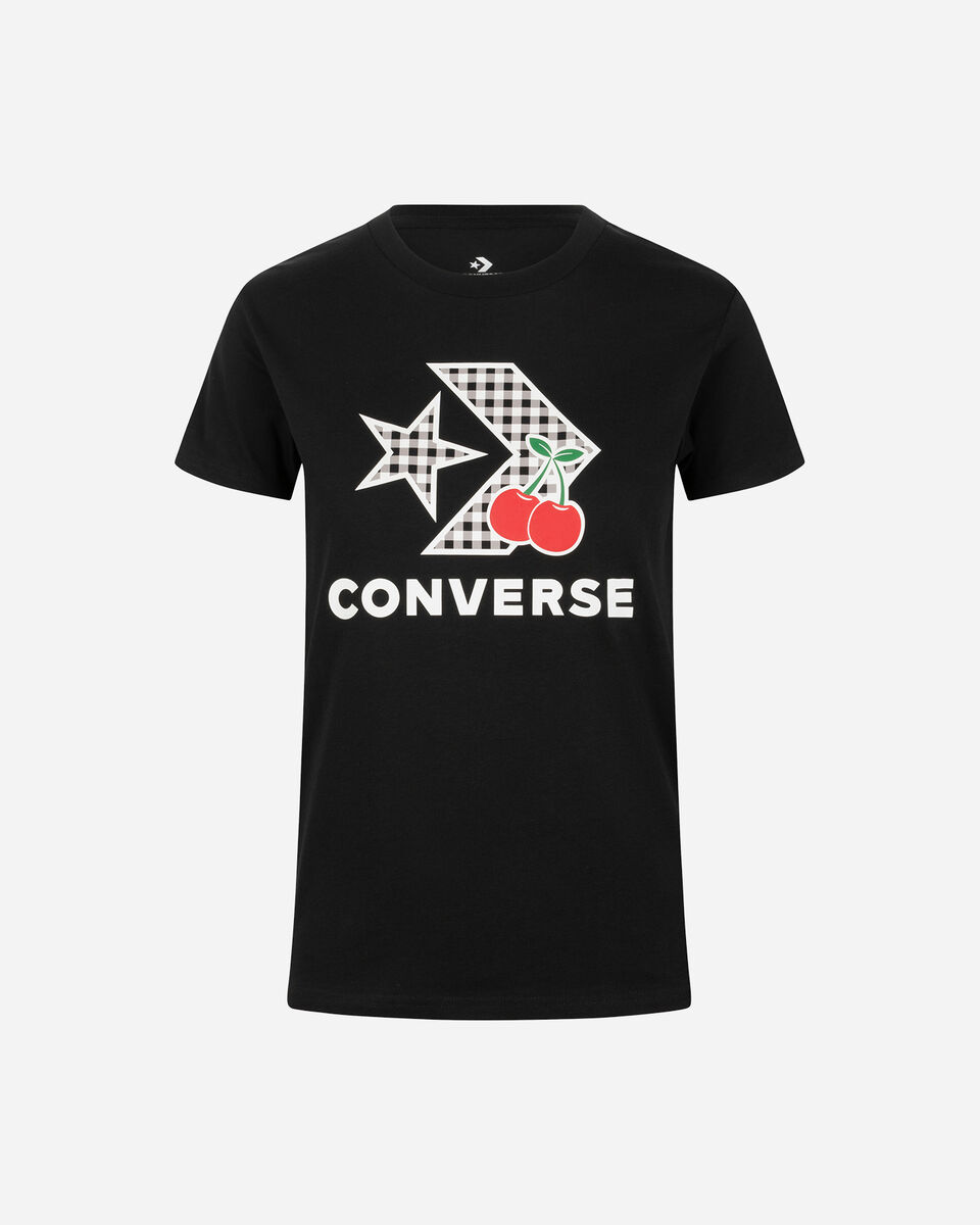  T-Shirt CONVERSE PATCH CHERRY STAR CHEVRON W S5661113|001|XS scatto 0