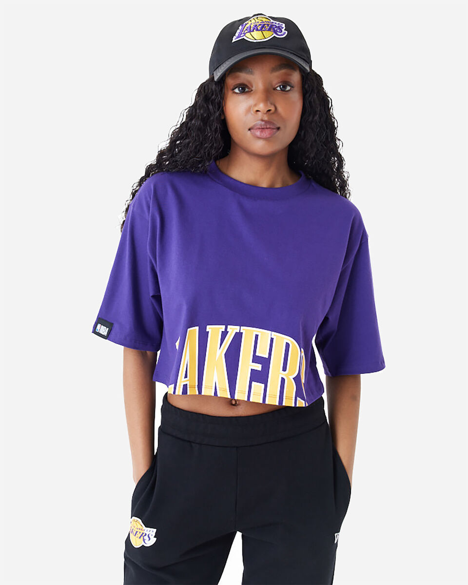  T-Shirt NEW ERA CROP LOS ANGELES LAKERS W S5684119|500|XS scatto 3