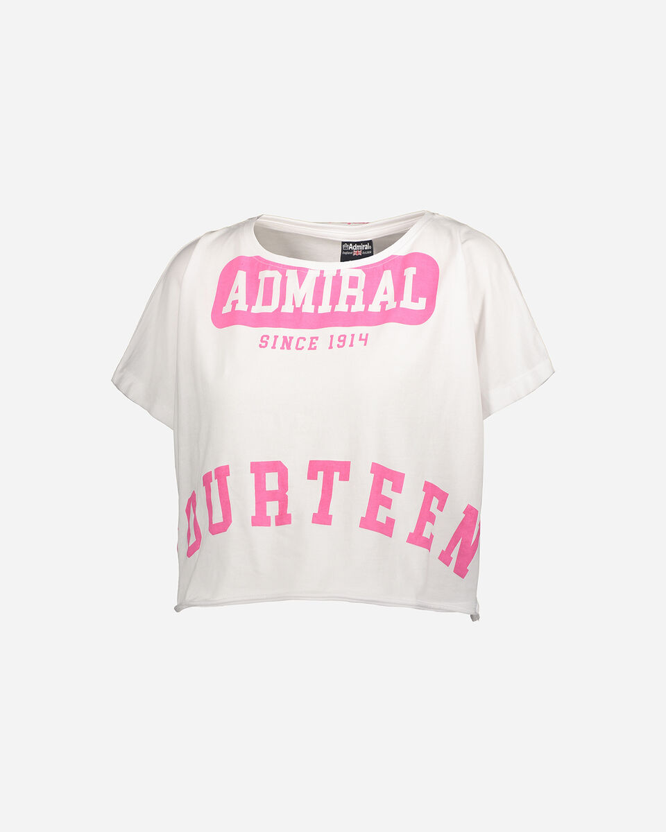 T-Shirt ADMIRAL CROP BIG LOGO LETTERING W S4087731|001/395|XS scatto 0