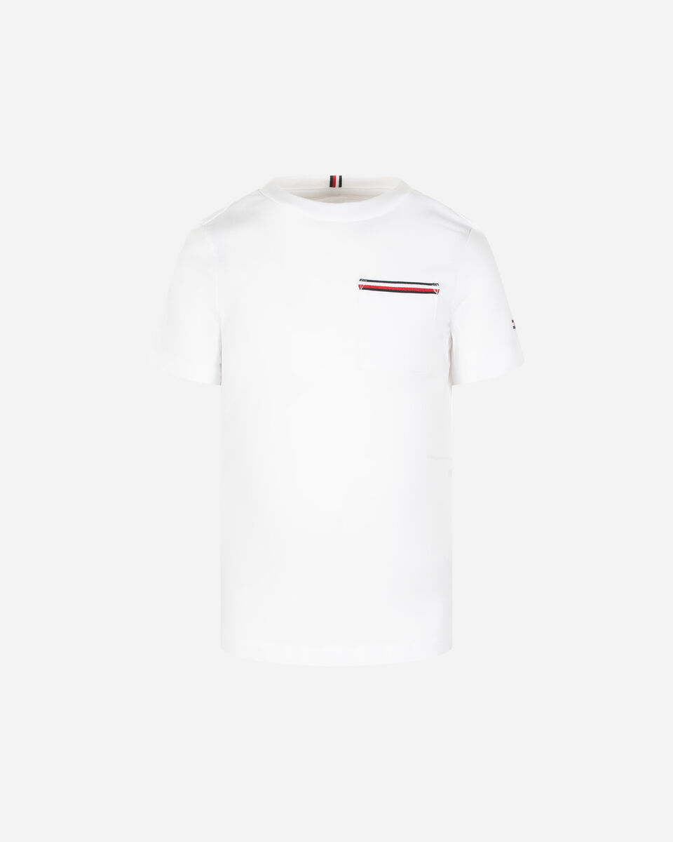 T-Shirt TOMMY HILFIGER POCKET JR S4131536|WHITE|8 scatto 0