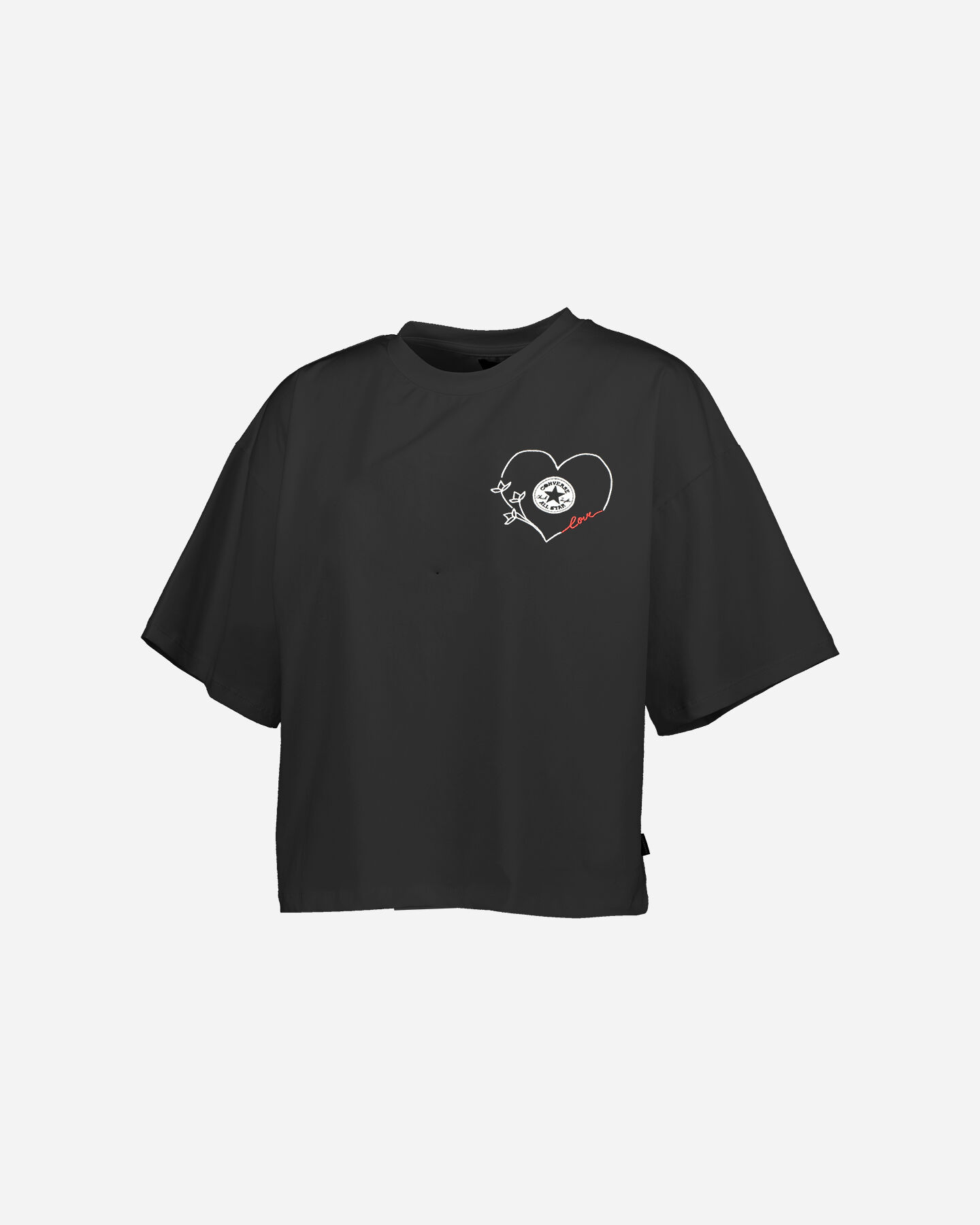  T-Shirt CONVERSE CROP CHUCK LOVE W S5300561|001|XS scatto 0