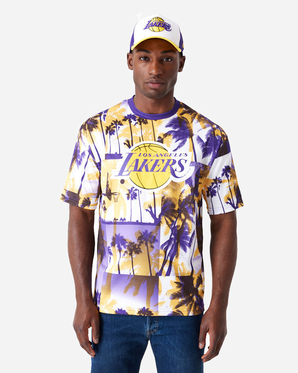  T-Shirt NEW ERA PALM TREE LOS ANGELES LAKERS M S5692338|701|XS scatto 0