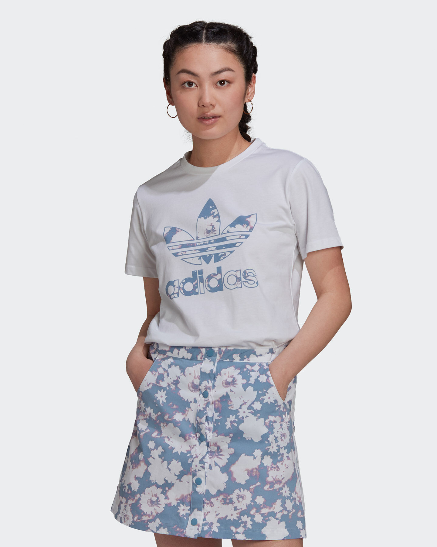  T-Shirt ADIDAS ORIGINALS TREFOIL FLOWER W S5325091|UNI|38 scatto 1