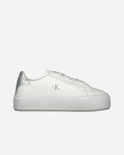 Flatform lace up lth w - Bianco
