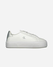 Flatform lace up lth w - Bianco