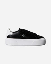 Flatform lace up leather w - Nero