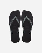 Slim square logo metallic w - Nero