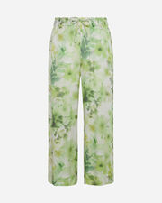 Satin fiori w - Verde