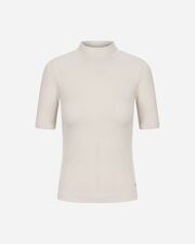 Costina neck lupetto w - Bianco