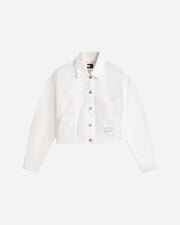 Crop back flag denim w - Bianco