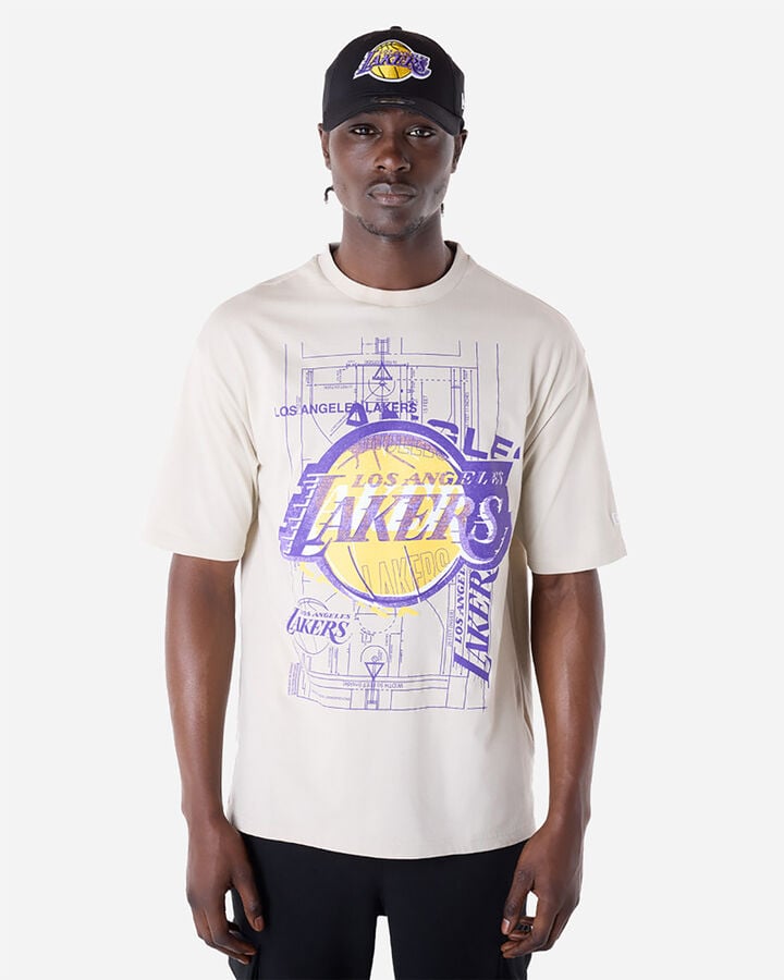Graphic tee lakers beige m