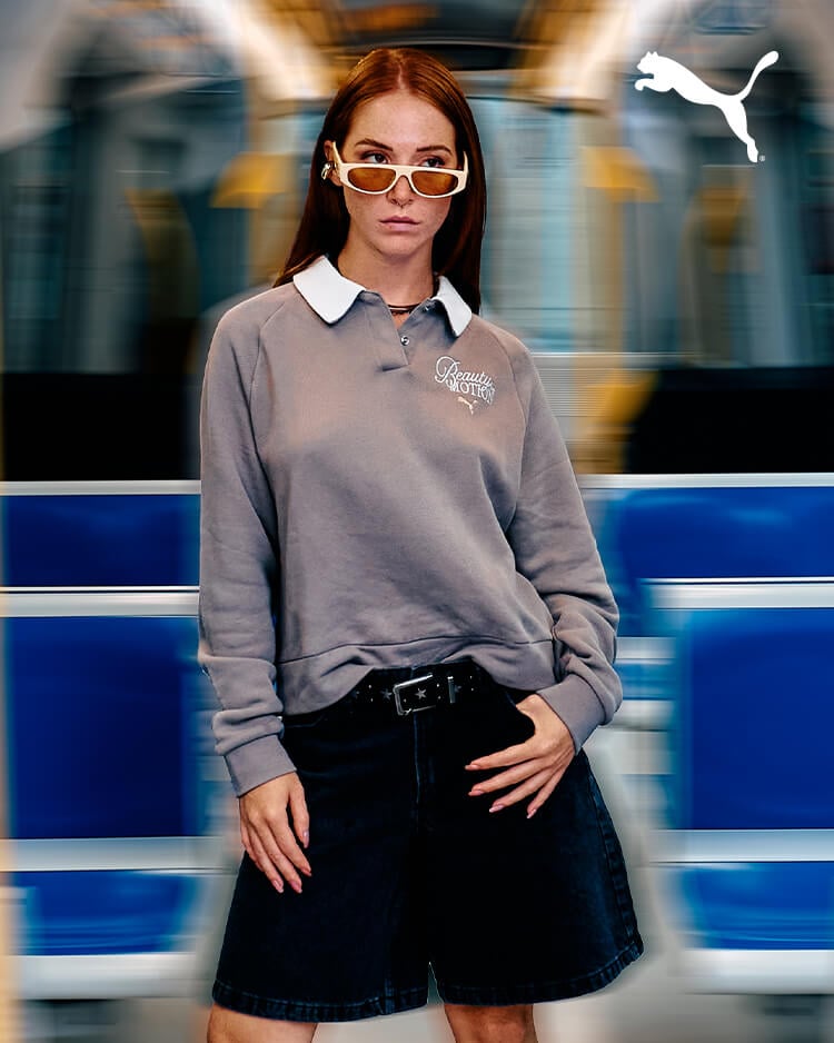 Ragazza che indossa abbigliamento sportstyle Puma