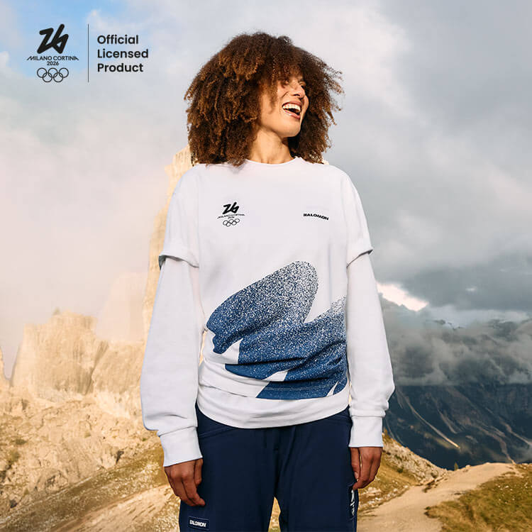 Ragazza che indossa abbigliamento Salomon x Milano Cortina 2026