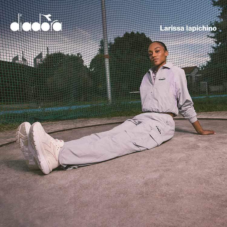 Larissa Iapichino che indossa abbigliamento Diadora