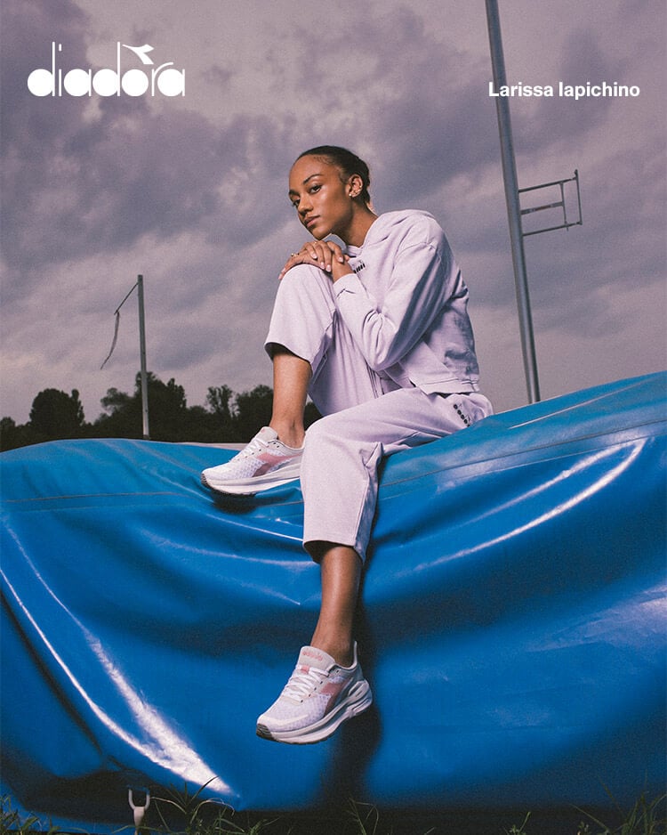 Larissa Iapichino che indossa abbigliamento sportwear Diadora