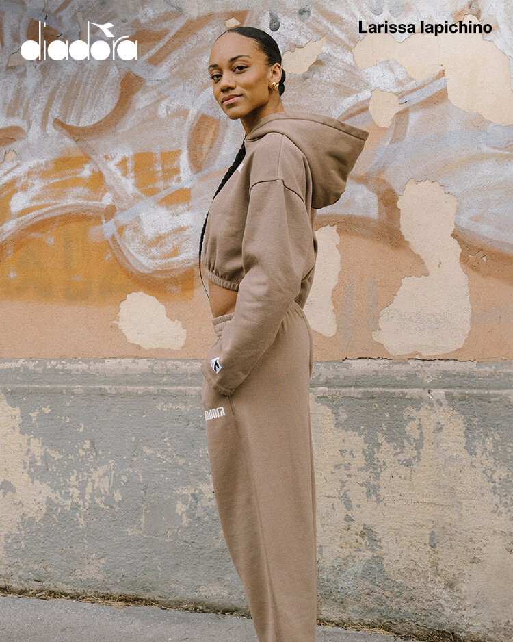 Larissa Iapichino che indossa abbigliamento sportwear Diadora Athletic Logo