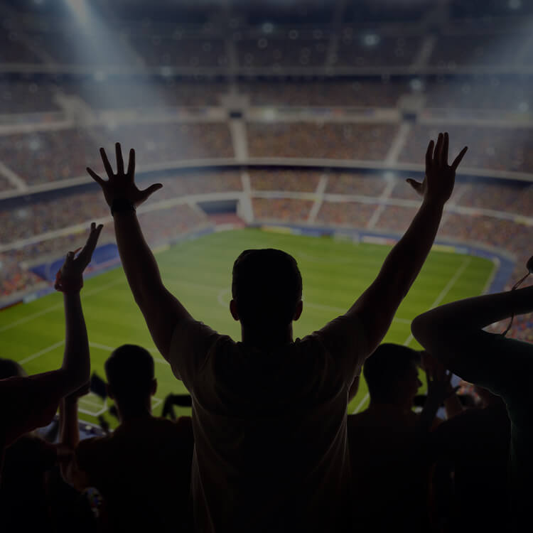 Persone che esultano allo stadio