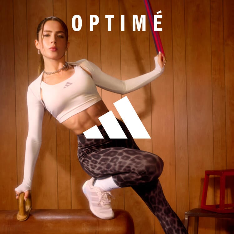 Ragazza che si allena con abbigliamento adidas training Optim&eacute;