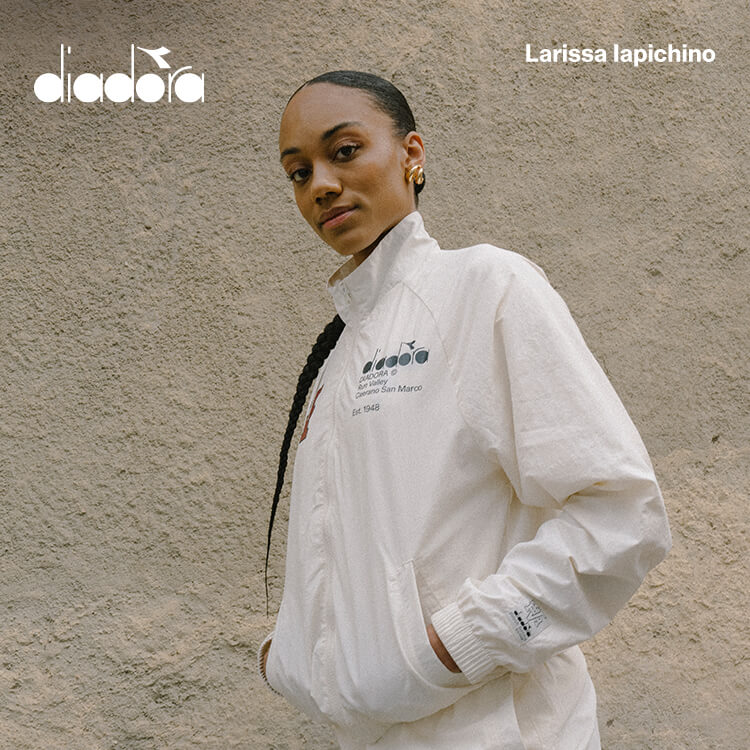 Larissa Iapichino che indossa abbigliamento Diadora Run Valley