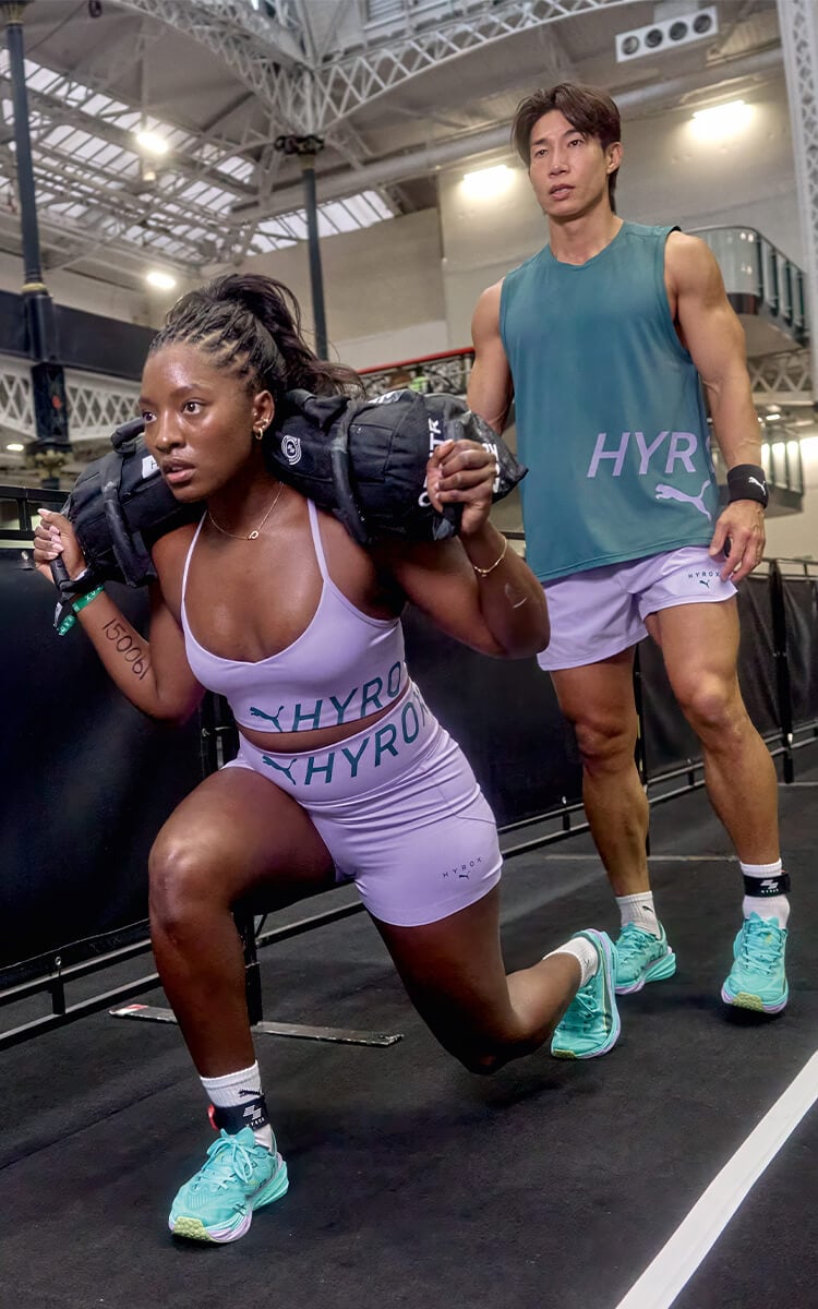 Ragazzi durante allenamento Hyrox con abbigliamento Puma