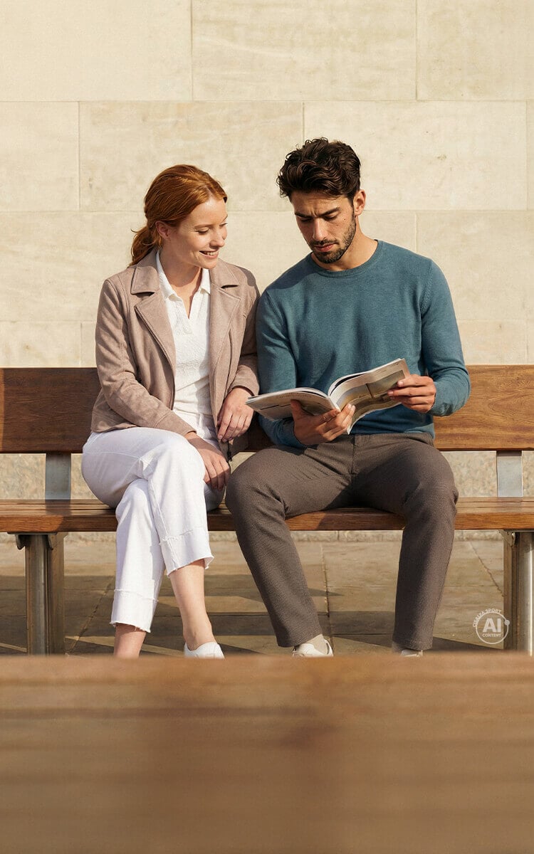 Uomo e Donna vestiti con look Dacks SS26