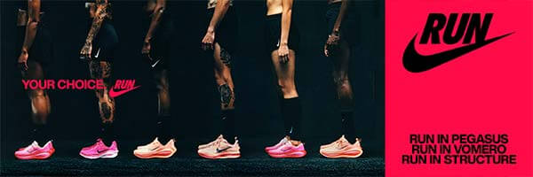 Persone che indossano scarpe da running Nike Vomero, Structure e Pegasus