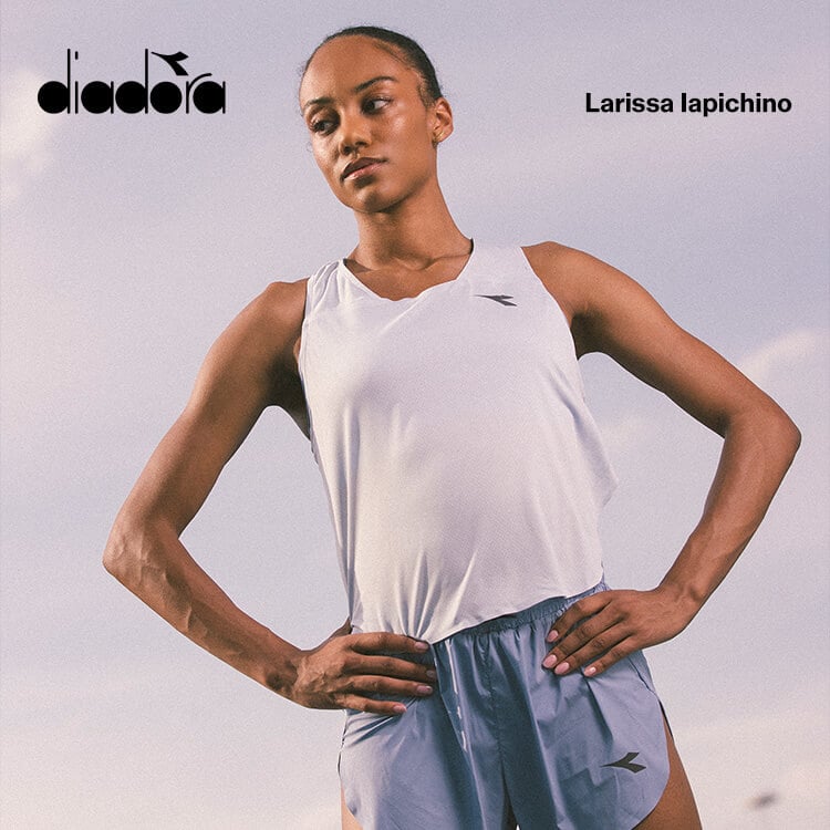 Larissa Iapichino che indossa abbigliamento da running Diadora