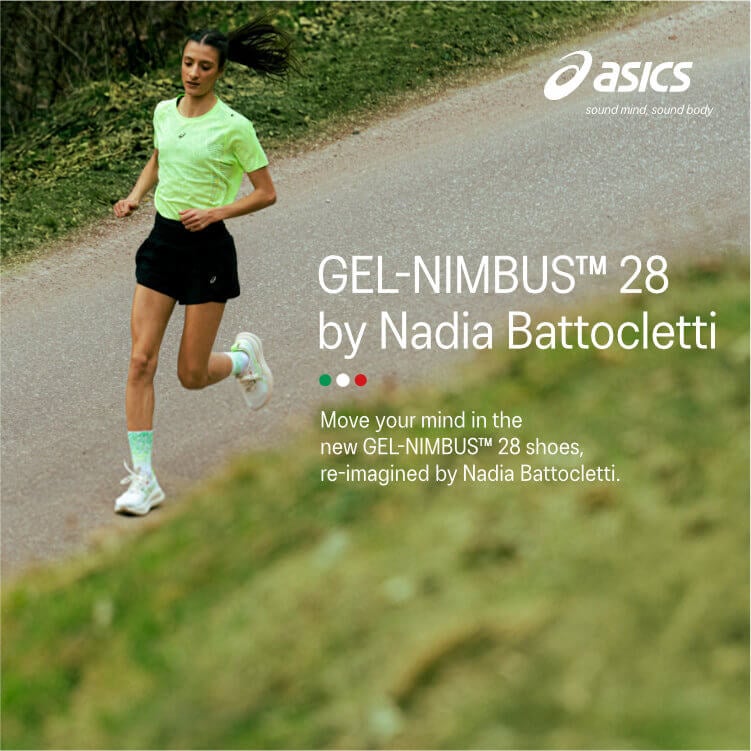 Nadia Battocletti che corre con scarpe da running Asics Nimbus 28