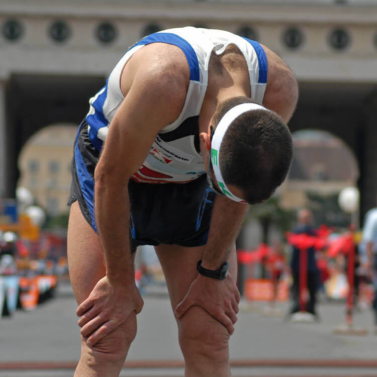 Runner alla fine di una maratona