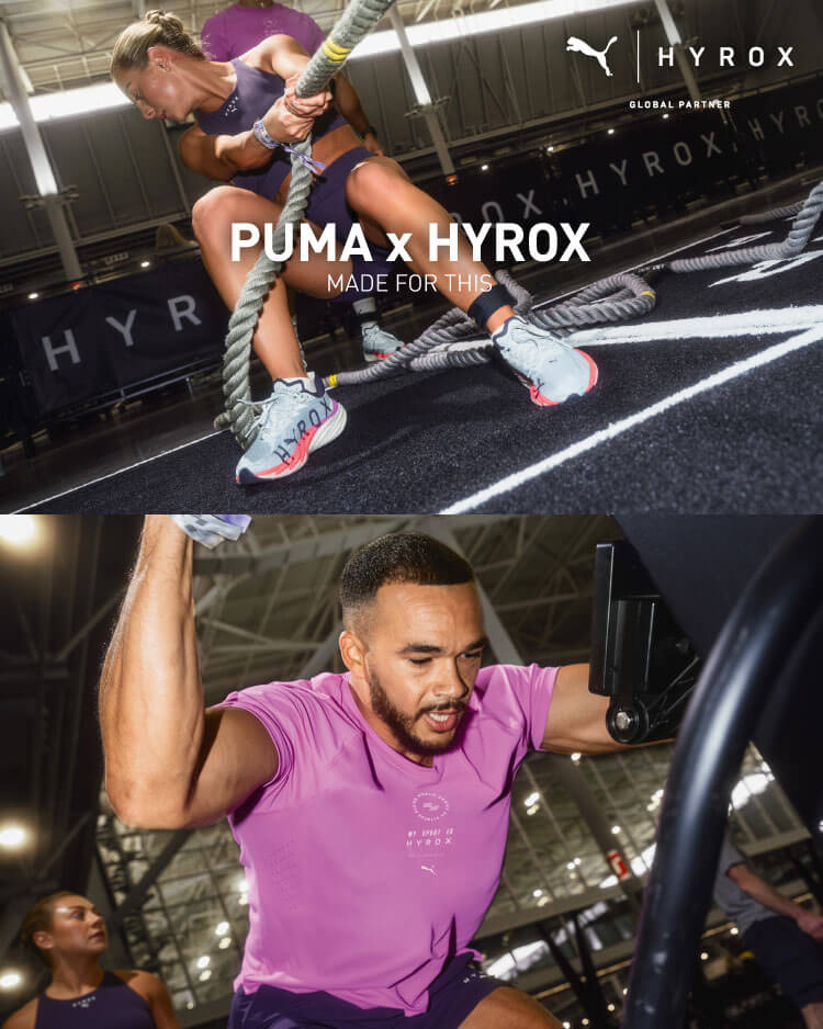 Ragazzi in un allenamento Hyrox con abbigliamento e scarpe Puma