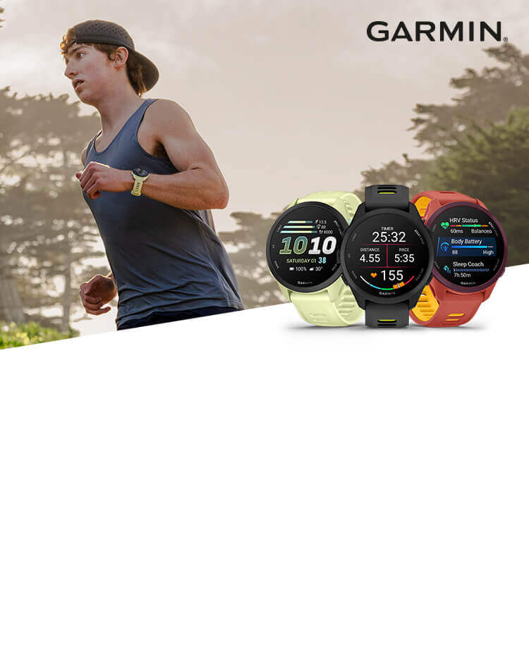 Ragazzo che corre con orologio Garmin Forerunner 70 | 170