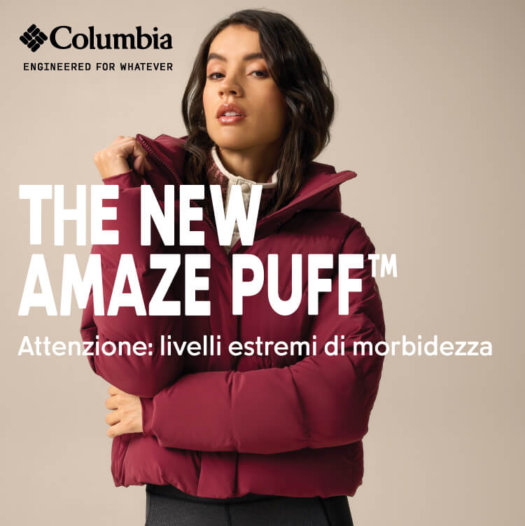 Ragazza che indossa giacca in piumino Columbia Amaze Puff