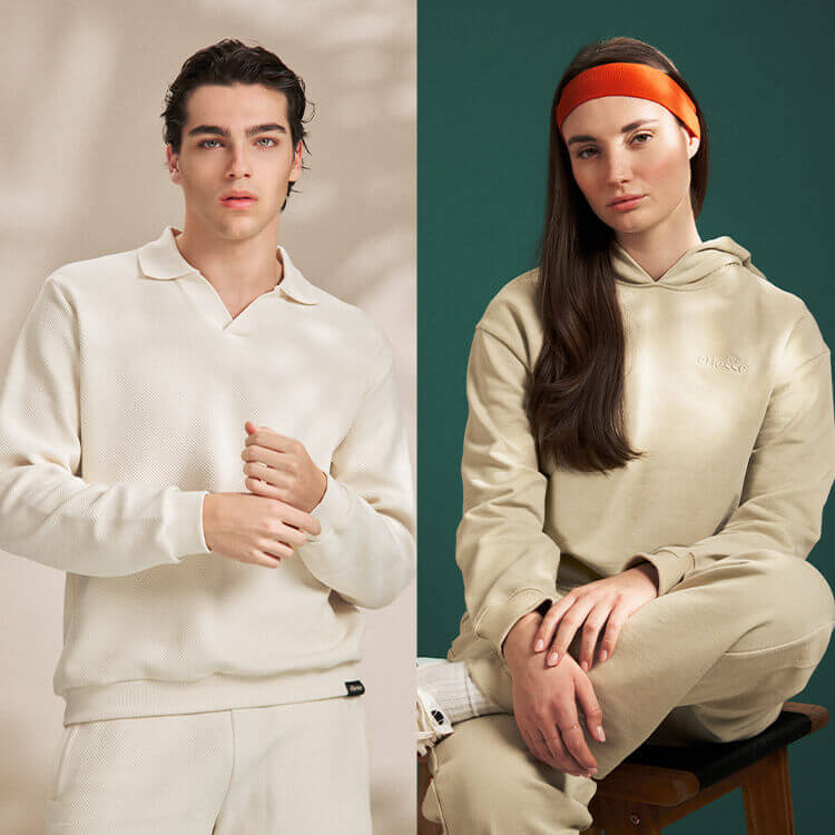 Ragazza e ragazzo vestiti con abbigliamento Ellesse della SS26