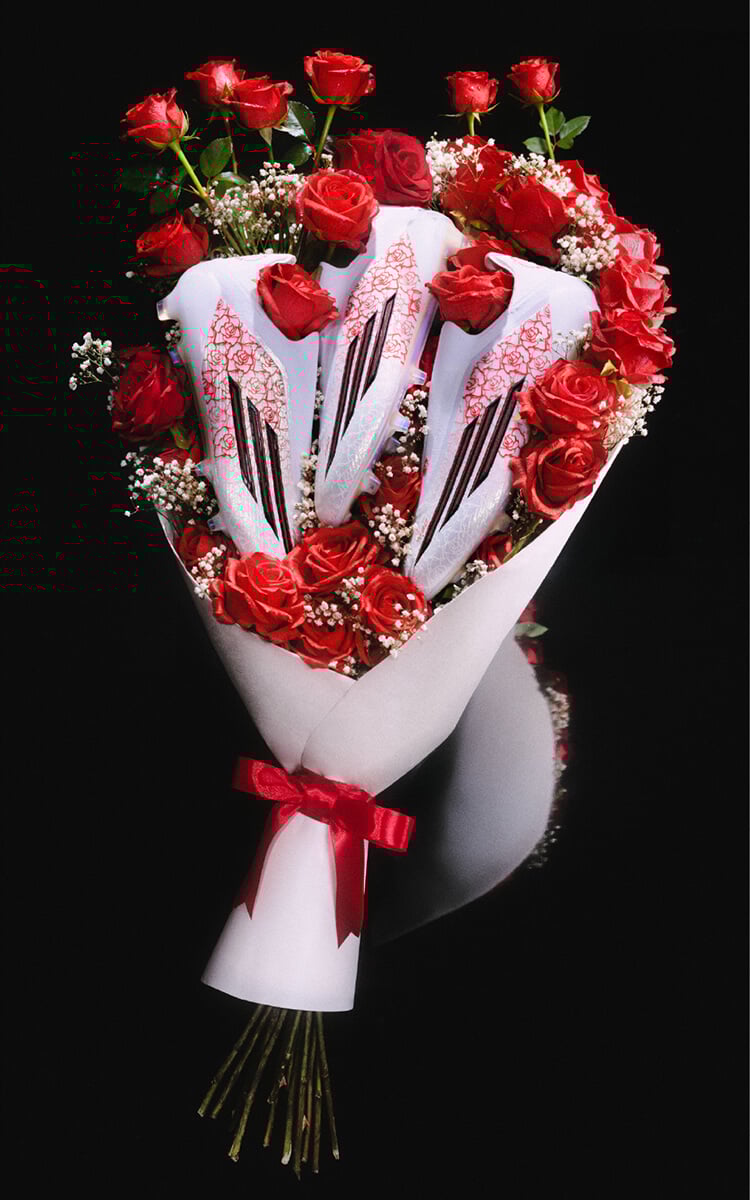 Mazzo di rose con scarpe F50