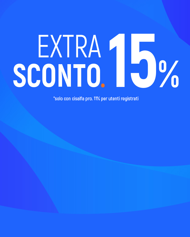 Special Promo: Extra Sconto 15% per utenti Cisalfa PRO e Extra 11% per utenti registrati al sito