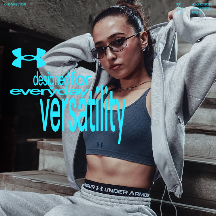 Ragazza che indossa abbigliamento sportswear Under Armour