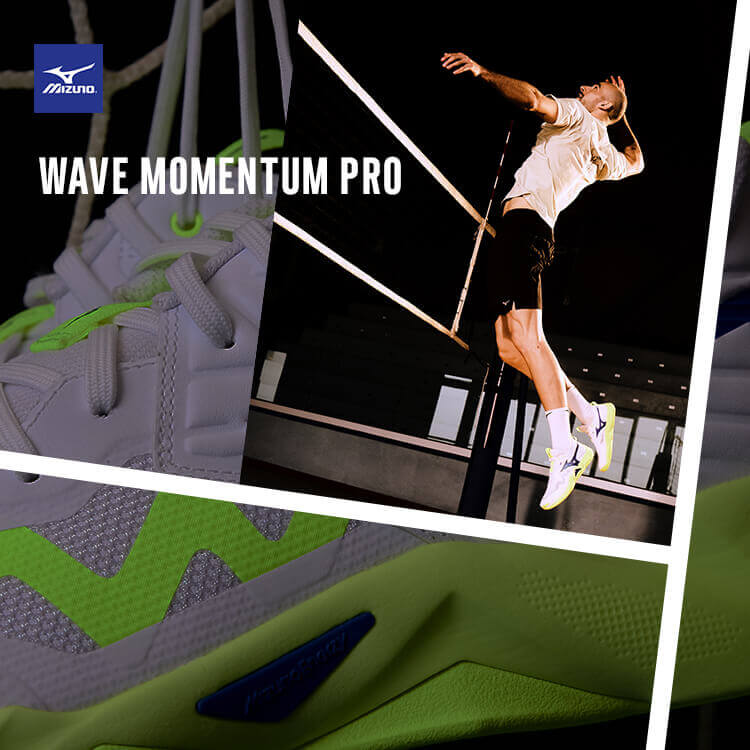 Ragazzo che gioca a pallavolo con scarpe da volley Mizuno Momentum Pro