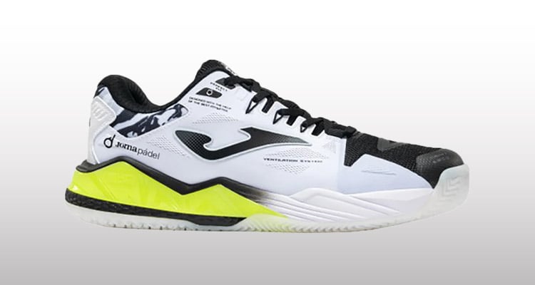 Scarpa padel Joma bianca e gialla fluo