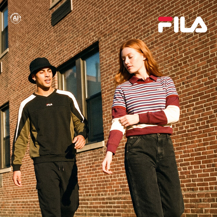 Ragazzo e ragazza che indossano abbigliamento lifestyle di FILA