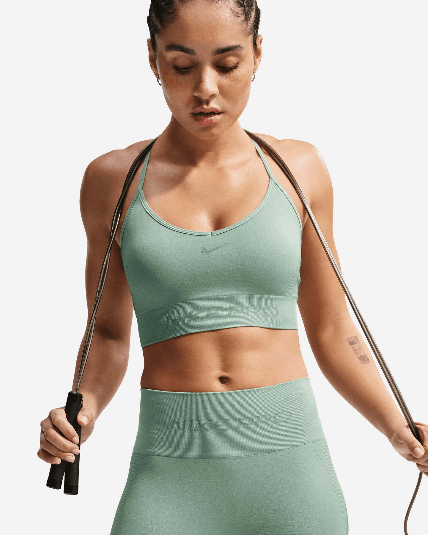 Bra training NIKE SEAMLESS LS PRO W - Verde - 3 | Cisalfa Sport