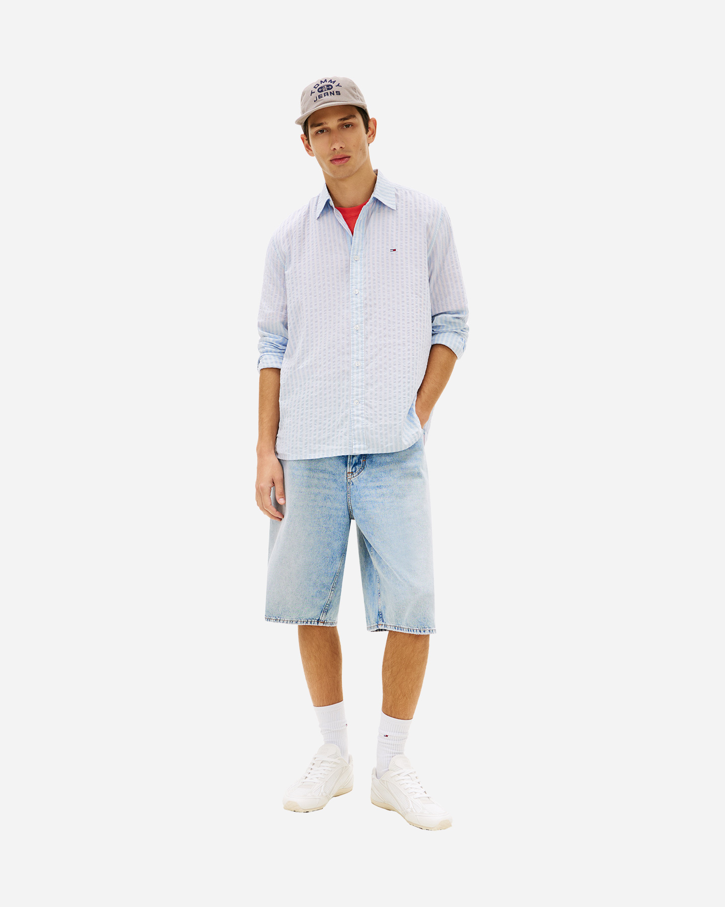 Camicia TOMMY HILFIGER SEERSUCKER STRIPE M - Blu - 2 | Cisalfa Sport