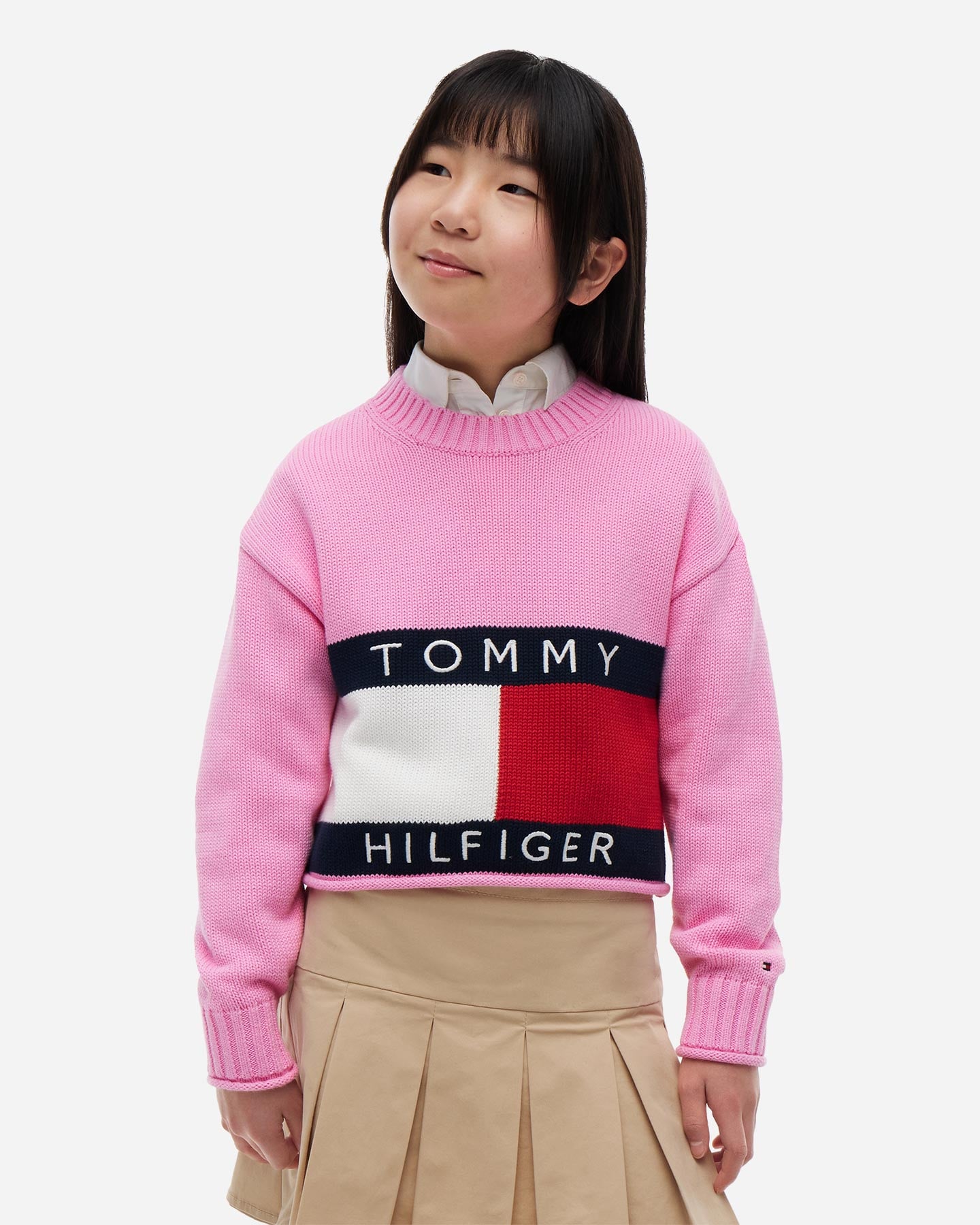 Maglione TOMMY HILFIGER HERITAGE FLAG JR - Rosa - 1 | Cisalfa Sport