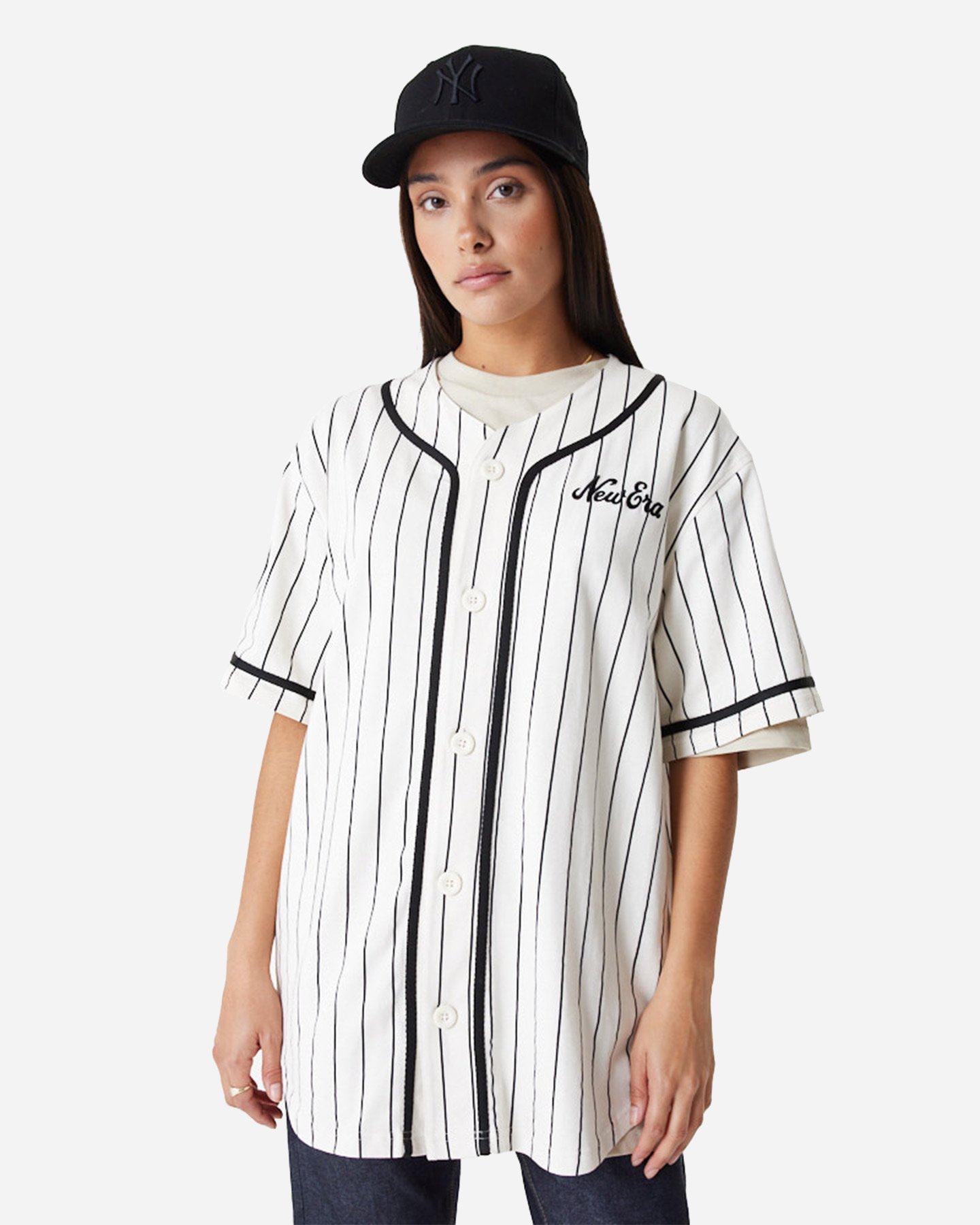 T-shirt NEW ERA PINSTRIPE OPEN M - Bianco - 1 | Cisalfa Sport