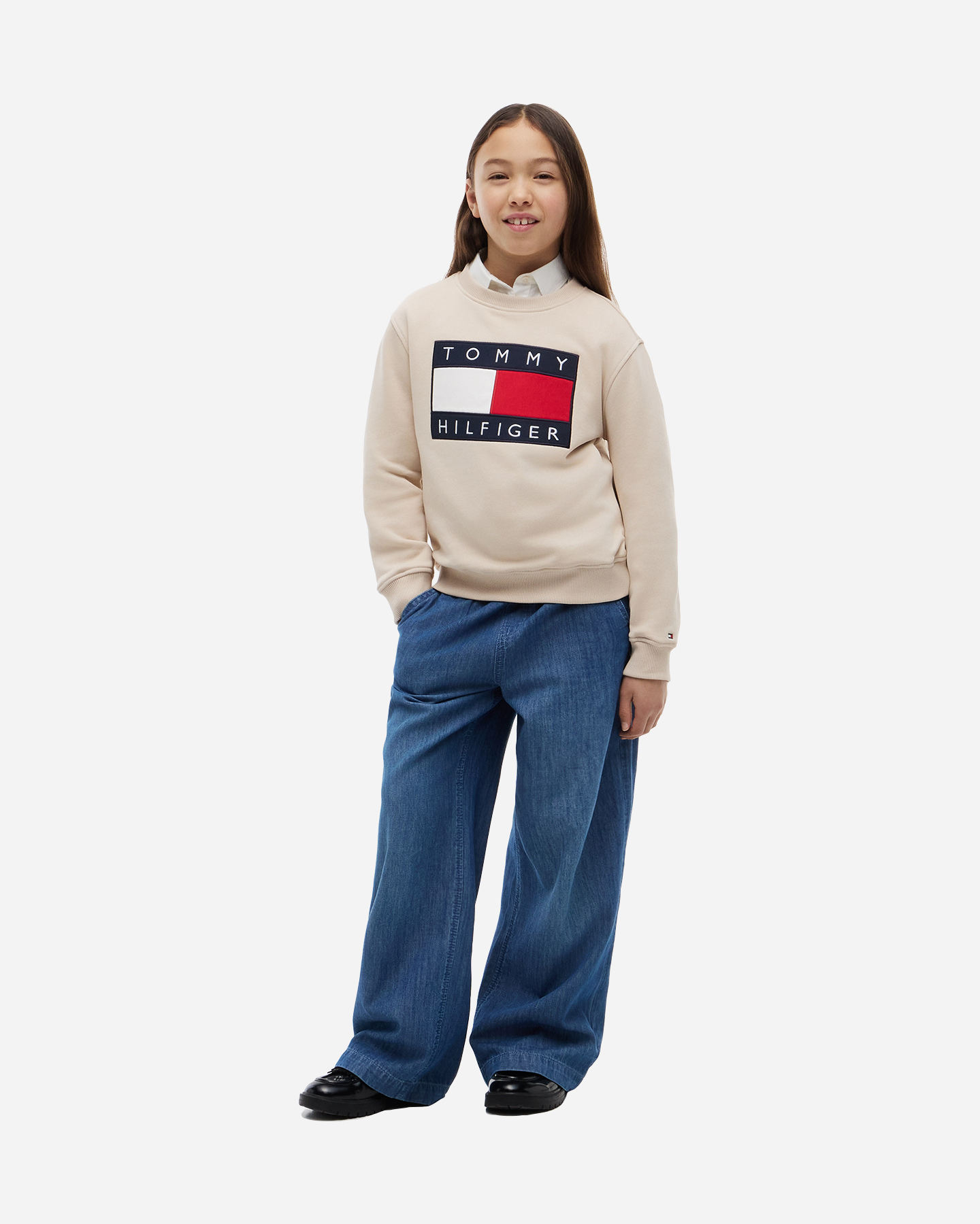 Maglione TOMMY HILFIGER HERITAGE FLAG JR - Beige - 3 | Cisalfa Sport