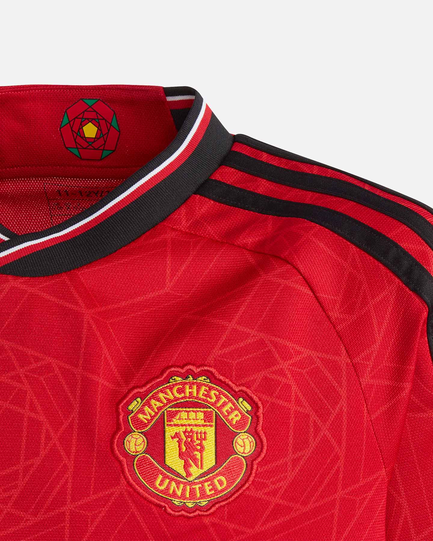 Maglia calcio ufficiale ADIDAS MANCHESTER UNITED HOME 23-24 JR - Rosso - 3 | Cisalfa Sport