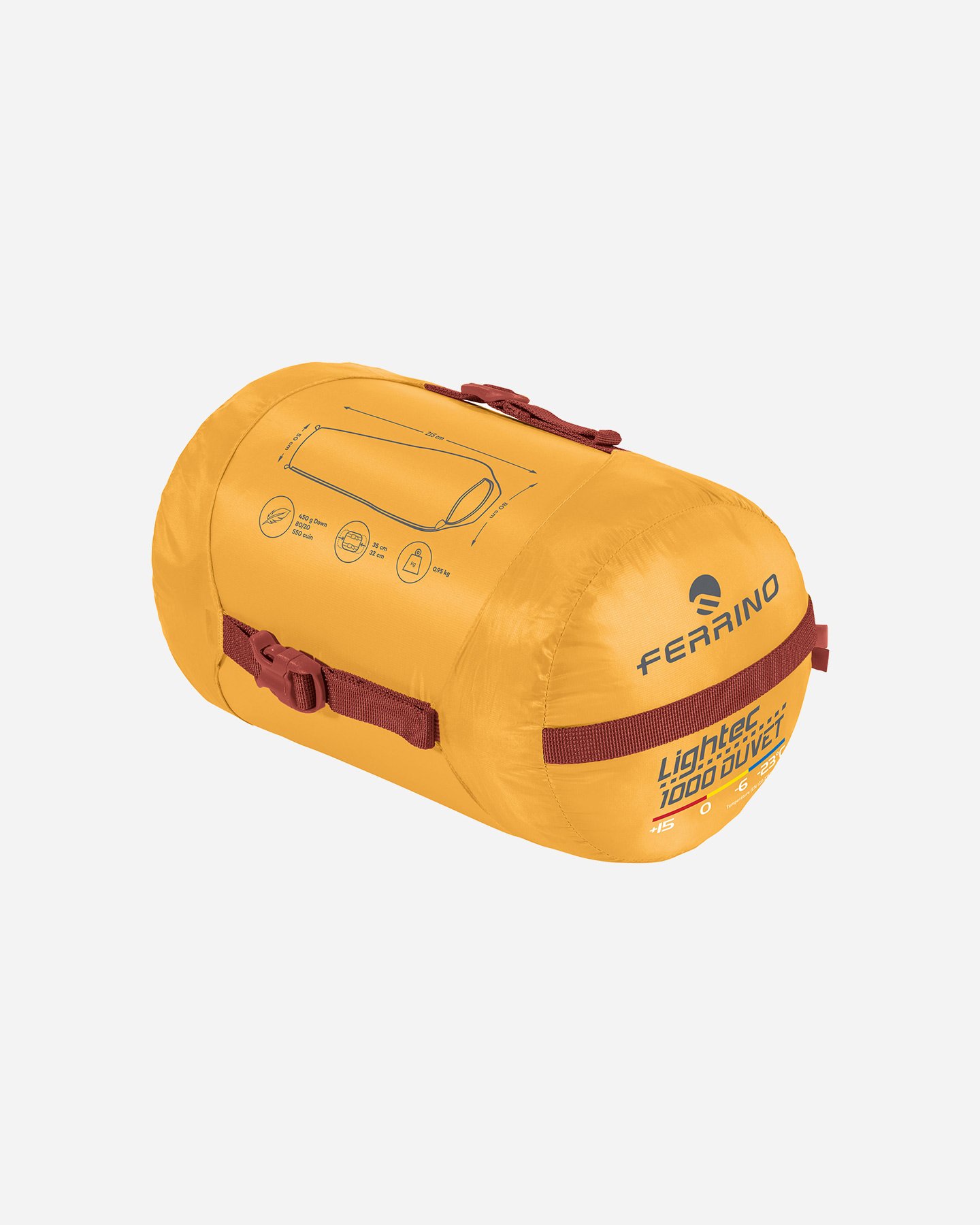 Sacco a pelo piuma FERRINO LIGHTECH 1000 DUVET  - Giallo - 2 | Cisalfa Sport