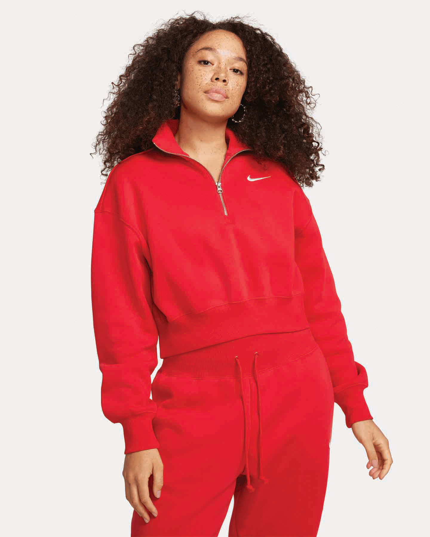 Felpa NIKE ZIP CROP W - Rosso - 0 | Cisalfa Sport